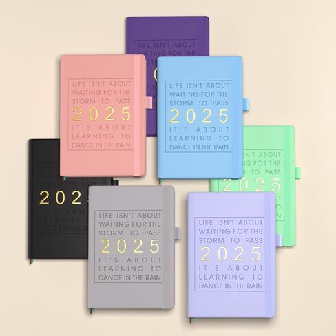 2025 Planner Weekly and Monthly - Hourly Schedule Daily Planner - To Do List Planner with Monthly Tabs and Pen Loop - 100 GSM Paper - Hardcover - Faux Leather - 5.7" x 8.3" - Light Blue in Saudi Arabia