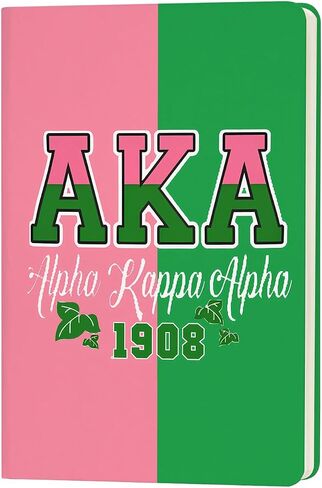 AKA Sorority Gift Leather Notebook for Women Girls Pink and Green Greek Sorority Journal Notebook Sisterhood Graduation Gift (2) in Saudi Arabia