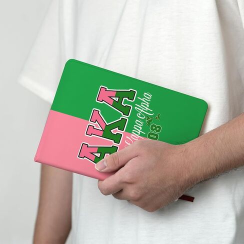 AKA Sorority Gift Leather Notebook for Women Girls Pink and Green Greek Sorority Journal Notebook Sisterhood Graduation Gift (2) in Saudi Arabia