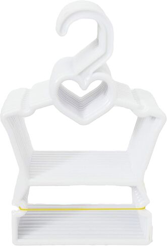 10- شماعات ملابس دمى على شكل قلب أبيض - تناسب ملابس دمى لوريلي آند فريندز مقاس 12 بوصة وملابس دمى إيفيا العالمية مقاس 14 بوصة in Kuwait