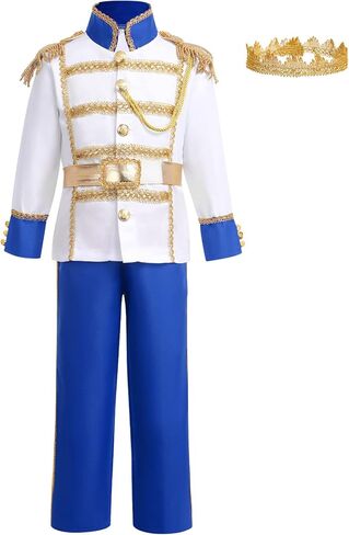 FYMNSI Kids Boys King Prince Charming Costume Halloween Christmas Outfits Storybook Royal Medieval Knight Cosplay Dress Up in Kuwait