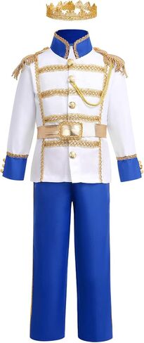 FYMNSI Kids Boys King Prince Charming Costume Halloween Christmas Outfits Storybook Royal Medieval Knight Cosplay Dress Up in Kuwait