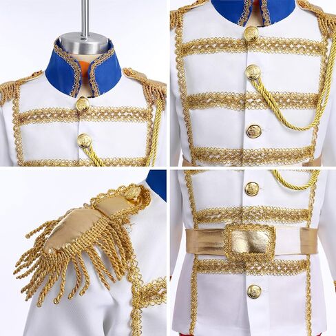 FYMNSI Kids Boys King Prince Charming Costume Halloween Christmas Outfits Storybook Royal Medieval Knight Cosplay Dress Up in Kuwait