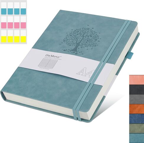 Large Notebook Journal for Women Men A4 Hardcover Leather with Pen Loop College Ruled Large Journals for Note Taking Travel Work School Lined Sky Blue in Saudi Arabia