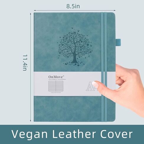 Large Notebook Journal for Women Men A4 Hardcover Leather with Pen Loop College Ruled Large Journals for Note Taking Travel Work School Lined Sky Blue in Saudi Arabia