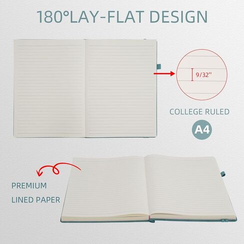 Large Notebook Journal for Women Men A4 Hardcover Leather with Pen Loop College Ruled Large Journals for Note Taking Travel Work School Lined Sky Blue in Saudi Arabia