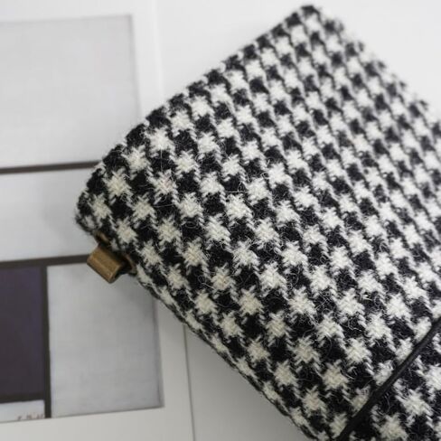 Harris Tweed Travel Journal, Soft Cover Travelers Notebook - 8.7" x 5.0",Refillable with 3 Blank Inserts, Standard Size (Houndstooth) in Kuwait