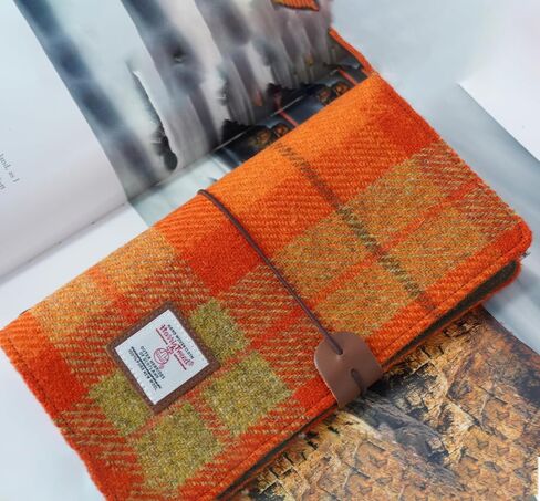 Harris Tweed Travel Journal, Soft Cover Travelers Notebook - 8.7" x 5.0",Refillable with 3 Blank Inserts, Standard Size (Houndstooth) in Kuwait