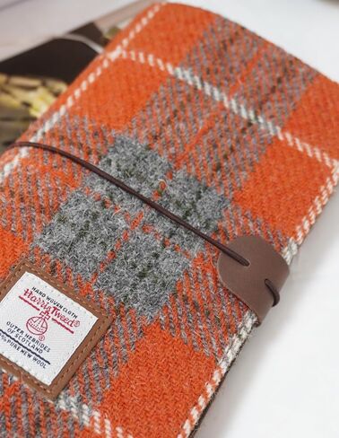 Harris Tweed Travel Journal, Soft Cover Travelers Notebook - 8.7" x 5.0",Refillable with 3 Blank Inserts, Standard Size (Houndstooth) in Kuwait