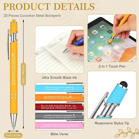 Qilery 40 Pcs Christian Gifts Set Include 20 Bible Verse Notebook 20 Bible Ballpoint Pen Inspirational Religious Leather Journal Pocket Small Bible Notepad for Women Office School Appreciation Gifts in Saudi Arabia