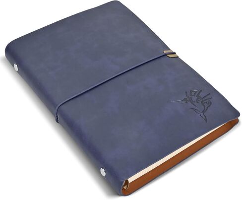 Black Faux Leather Journal for Men - A5 Refillable Notebook, 160 Lined Pages - Classic Gift for Writers & Professionals in Saudi Arabia