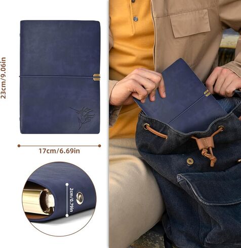 Black Faux Leather Journal for Men - A5 Refillable Notebook, 160 Lined Pages - Classic Gift for Writers & Professionals in Saudi Arabia