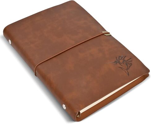Black Faux Leather Journal for Men - A5 Refillable Notebook, 160 Lined Pages - Classic Gift for Writers & Professionals in Saudi Arabia