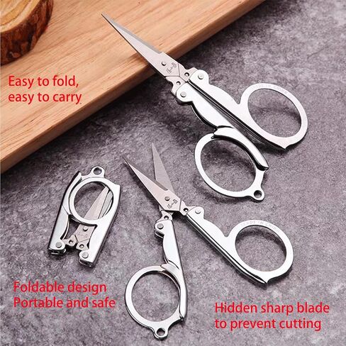 8 قطع مقص صغير، مقص سفر، مقص قابل للطي، حاد ودقيق، مقص خياطة صغير، مقص من الفولاذ المقاوم للصدأ، قاطع صغير للحرف اليدوية، استخدام واسع النطاق، للمنزل، السفر، المكتب، التخييم، في الهواء الطلق in Kuwait