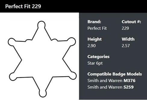 Perfect Fit 6 Point Star Badge Holder Illinois Sheriff Belt Clip Neck Chain Police Law Enforcement Black Leather (Cutout 229) in Kuwait