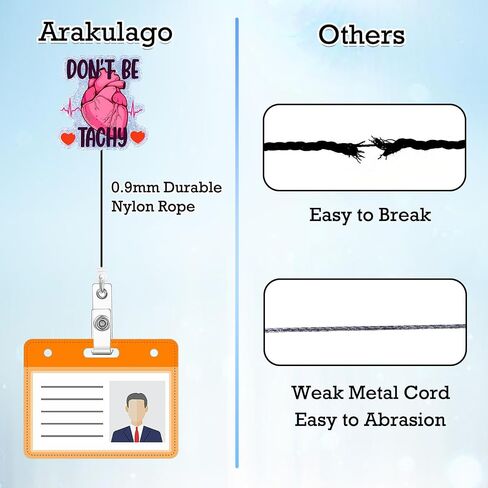 بكرة شارة القلب القابلة للسحب من Don't Be Tachy، حامل شارة ممرضة لأمراض القلب EKG مع ملحقات مشبك الهوية، مشبك شارة اسم RN CNA المضحك للمستشفى الطبي، بطاقة اسم الهوية من الأكريليك الأحمر in Saudi Arabia