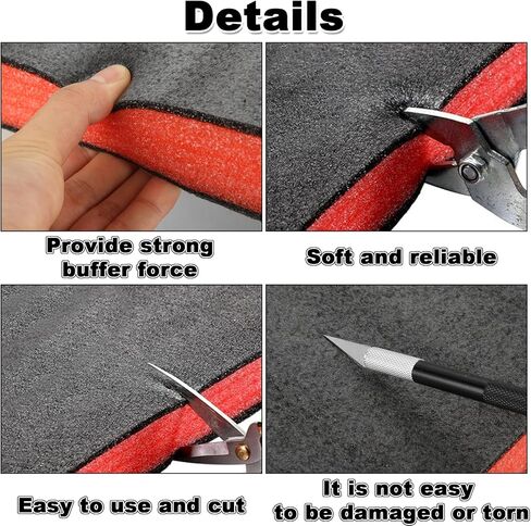 5 قطع من وسادات إسفنج البولي يوريثين من LANIAKEA، 16 × 12 × 1.5 بوصة، أوراق إسفنجية قابلة للقص للتعبئة، صندوق أدوات إسفنجي حرفي، حشوة إسفنجية لتخزين صندوق أدوات الكاميرا، أحمر وأسود in Kuwait