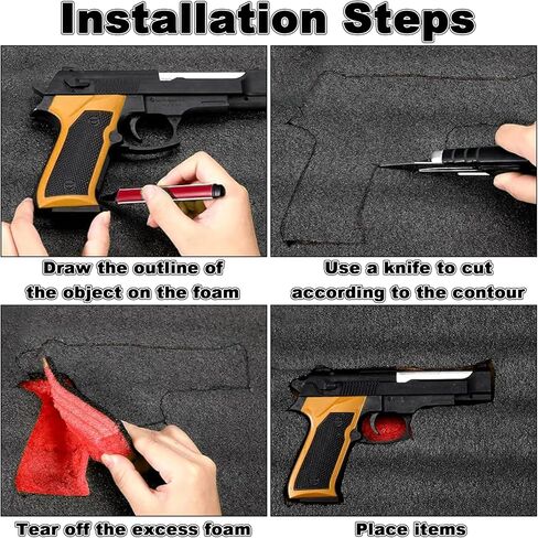 5 قطع من وسادات إسفنج البولي يوريثين من LANIAKEA، 16 × 12 × 1.5 بوصة، أوراق إسفنجية قابلة للقص للتعبئة، صندوق أدوات إسفنجي حرفي، حشوة إسفنجية لتخزين صندوق أدوات الكاميرا، أحمر وأسود in Kuwait