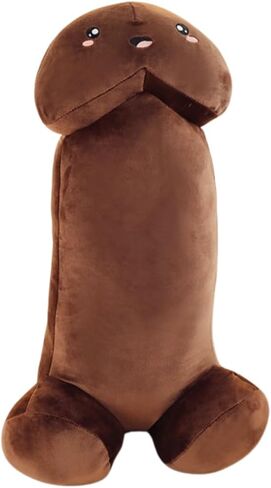PeePee Pillow™, The Big PeePee Plush Phallic Novelty Cuddle Pillow, Peach or Brown (Brown, 11.8in (30cm)) in Saudi Arabia