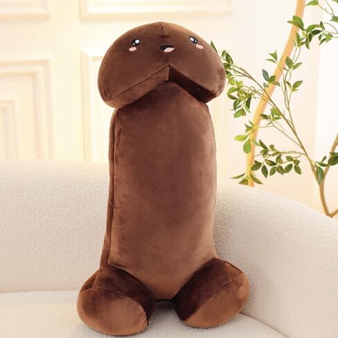 PeePee Pillow™, The Big PeePee Plush Phallic Novelty Cuddle Pillow, Peach or Brown (Brown, 11.8in (30cm)) in Saudi Arabia