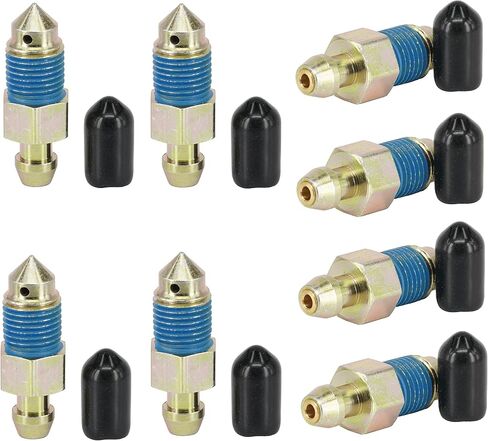 8 PCS Speed Bleeder,Bleeder Valve,Brake Bleeder Screws, Quick Bleeders with Dust Caps M10x1.0-31.7mm, H9407-8, H9409-8, 105396, 107391, 639630 in Saudi Arabia