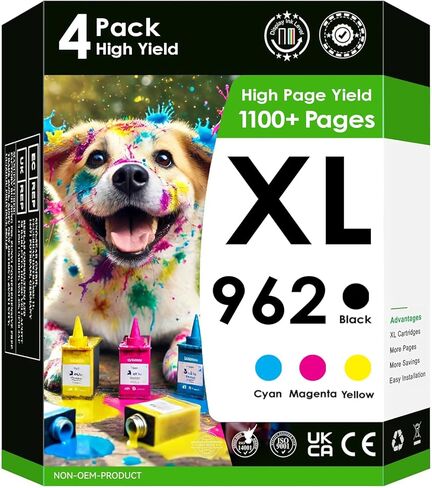 HP 950XL Compatible Printer Ink Value Pack. Works with Officejet PRO 8600 8610 8620 8630 8100 8640 8660 8615 8625 251dw 271dw 276DW Printers. 5 Pack (Black, Cyan, Magenta, Yellow) in Saudi Arabia