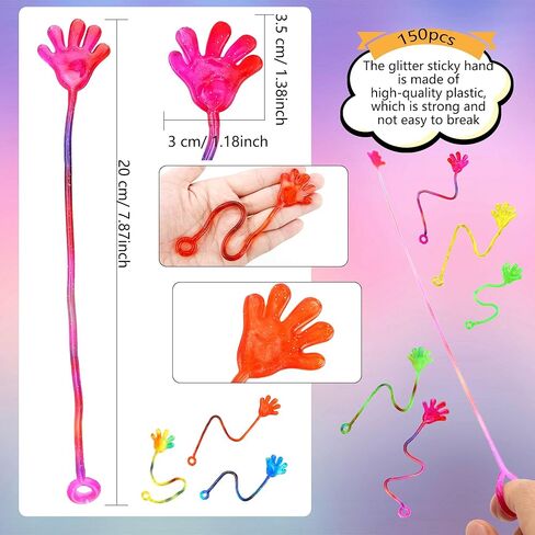 150 قطعة من ألعاب الأيدي اللزجة الممتعة اللامعة للأطفال في حفلات أعياد الميلاد وحقائب الهدايا ومستلزمات الفصول الدراسية وصندوق الكنز وجوائز الكرنفال وهدايا عيد الفصح in Kuwait