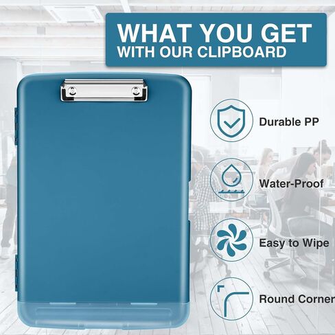 Sooez Clipboards with Storage, High Capacity Clip Boards 8.5x11 with Storage, Heavy Duty Nursing Clipboard Folder, Plastic Clipboard with Pen Holder for Women Teachers Work, School & Office Supplies in Kuwait