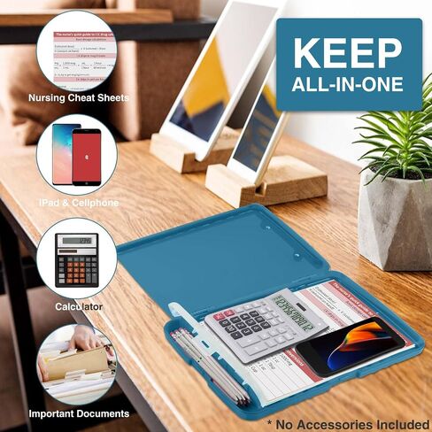 Sooez Clipboards with Storage, High Capacity Clip Boards 8.5x11 with Storage, Heavy Duty Nursing Clipboard Folder, Plastic Clipboard with Pen Holder for Women Teachers Work, School & Office Supplies in Kuwait