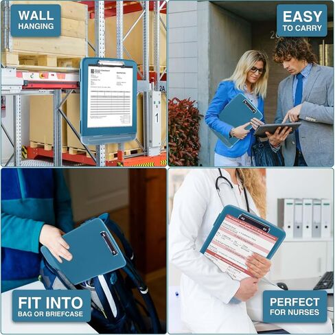 Sooez Clipboards with Storage, High Capacity Clip Boards 8.5x11 with Storage, Heavy Duty Nursing Clipboard Folder, Plastic Clipboard with Pen Holder for Women Teachers Work, School & Office Supplies in Kuwait