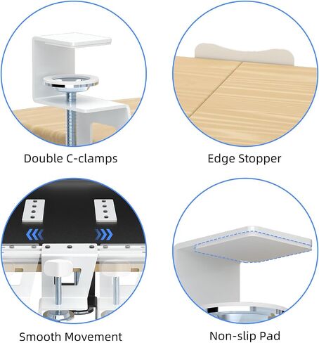 suptek Small Keyboard Tray Under Desk Pull Out with C Clamp Mount, Computer Keyboard & Mouse Tray, 20 (24.2 Including Clamps) x 11.8 inch Slide-Out Platform Computer Drawer for Typing, Black, DSF1S in Kuwait