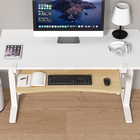 suptek Small Keyboard Tray Under Desk Pull Out with C Clamp Mount, Computer Keyboard & Mouse Tray, 20 (24.2 Including Clamps) x 11.8 inch Slide-Out Platform Computer Drawer for Typing, Black, DSF1S in Kuwait