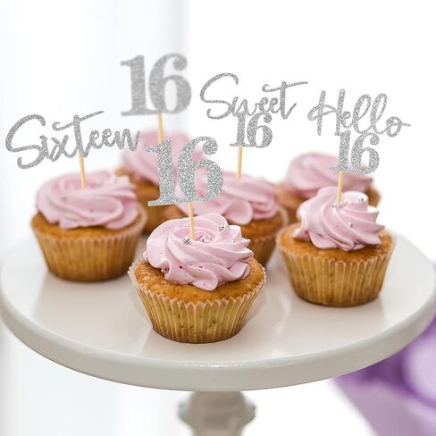 48PCS 18th Birthday Cupcake Toppers Hello18 Glitter 18 and Fabulous Eighteen Cake Topper 18 Years Old Cupcake Picks for Boy Girl Happy 18th Birthday Party Cake Decorations Supplies, Silver in Kuwait