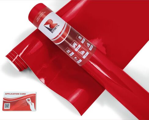 ORACAL 8300 Series Transparent Calendered Film in Red 031 with Application Card - Gloss Finish Tinted Vinyl Sheet Roll for Signage, Graphics and Vehicles - 12" x 5ft Roll in Saudi Arabia