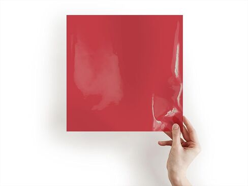 ORACAL 8300 Series Transparent Calendered Film in Red 031 with Application Card - Gloss Finish Tinted Vinyl Sheet Roll for Signage, Graphics and Vehicles - 12" x 5ft Roll in Saudi Arabia