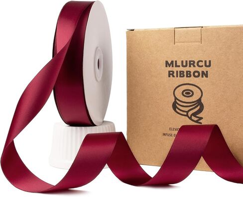 Burgundy Ribbon 1 Inch Maroon Ribbon Double Faced Burgundy Satin Ribbon 50Yds Burgundy Silk Ribbon Thick Dark Wine Red Ribbon for Gift Wrapping Flower Bouquet Wedding Invitations Hair Bows Crafts in Kuwait