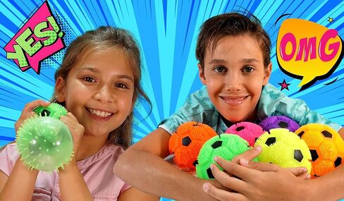 كرات ضغط كرة القدم المضيئة من JA-RU (كرتين متنوعتين) كرات حسية إسفنجية ذات طابع رياضي للأطفال. حقيبة هدايا عيد الميلاد لمستلزمات حفلات الكريسماس من Party Favor Fidget Pack. 6708-2س in Kuwait