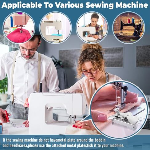 Threlaco 3 Pcs Magnetic Seam Guide for Sewing Machine(1) 1/4" Seam Diagonal Seam Tapes 10yard Each Roll(2), Sewing Supplies Magnetic Sewing Guide Sewing Accessories with Bias Tape Maker in Saudi Arabia