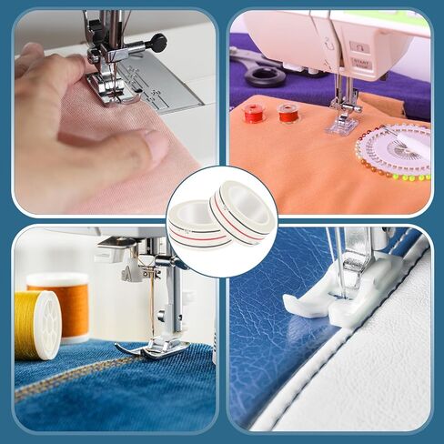 Threlaco 3 Pcs Magnetic Seam Guide for Sewing Machine(1) 1/4" Seam Diagonal Seam Tapes 10yard Each Roll(2), Sewing Supplies Magnetic Sewing Guide Sewing Accessories with Bias Tape Maker in Saudi Arabia