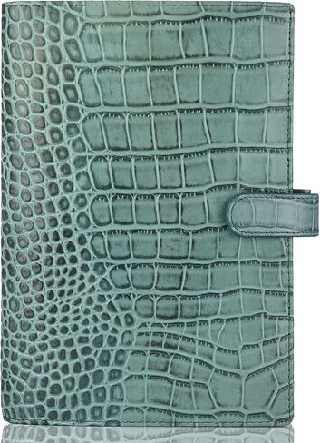 Genuine Leather a5 Planner Cover Personal Organizer, Compatible with Stalogy Hobonichi A5 Size Planner Notebooks (Croco-Light Blue) in Saudi Arabia