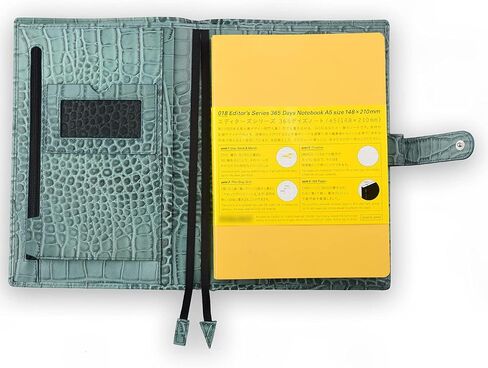 Genuine Leather a5 Planner Cover Personal Organizer, Compatible with Stalogy Hobonichi A5 Size Planner Notebooks (Croco-Light Blue) in Saudi Arabia