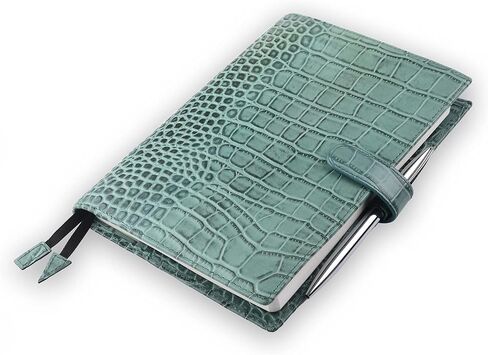 Genuine Leather a5 Planner Cover Personal Organizer, Compatible with Stalogy Hobonichi A5 Size Planner Notebooks (Croco-Light Blue) in Saudi Arabia