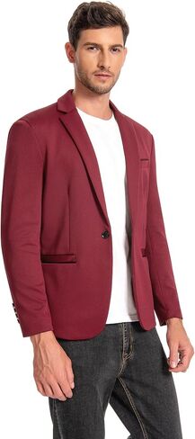Cloudstyle Mens Casual Sport Coat 1 Button Slim Fit Suit Jacket Business Daily Blazer in Saudi Arabia