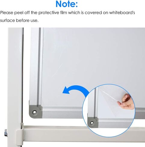 DEVELOP Magnetic Mobile White Board with Stand, 60 x 36 Inches, Large Rolling Double Sided Dry Erase Board on Wheels, Writing Standing Whiteboard Easel Easy Flip for Home, Office & School in Saudi Arabia