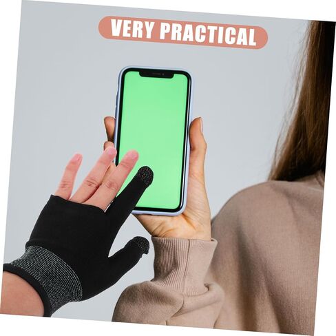 زوج واحد من قفازات مرساة ألعاب الهاتف المحمول بأكمام الإبهام، قفازات ألعاب الهاتف المحمول، قفازات أصابع الألعاب، قفازات أصابع للعبة، أكمام أصابع الألعاب، أكل الدجاج، ألياف فضية متقدمة in Kuwait