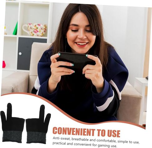 زوج واحد من قفازات مرساة ألعاب الهاتف المحمول بأكمام الإبهام، قفازات ألعاب الهاتف المحمول، قفازات أصابع الألعاب، قفازات أصابع للعبة، أكمام أصابع الألعاب، أكل الدجاج، ألياف فضية متقدمة in Kuwait