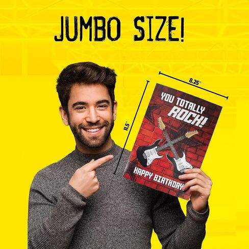 Interactive Music Birthday Card Electric Guitar - Musical Birthday Cards for Men, Unique Gift for Guitar Players, Musician Friends & Son, 'Smoke on The Water' Playable Instrument Card (Black Lg) in Saudi Arabia