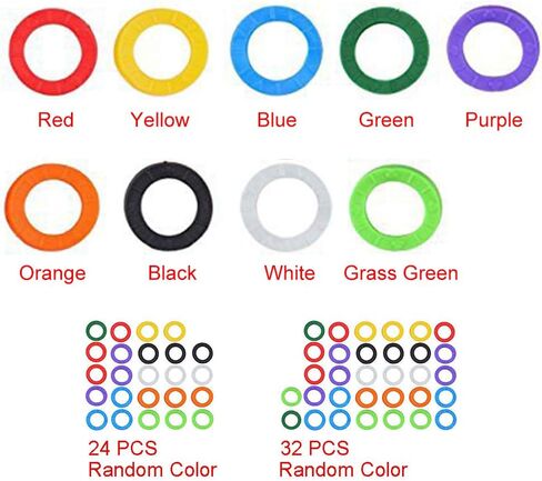 علامات أغطية المفاتيح من MAYiT، حلقات تعريف لغطاء المفاتيح من السيليكون، مجموعة من الملصقات الملونة، نظام ترميز مثالي لوضع علامة على مفاتيحك in Kuwait