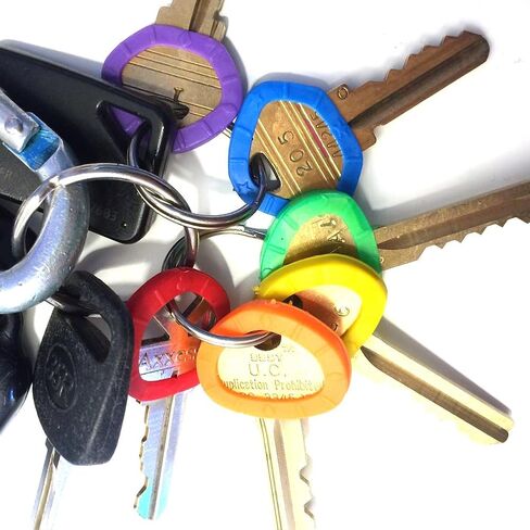 علامات أغطية المفاتيح من MAYiT، حلقات تعريف لغطاء المفاتيح من السيليكون، مجموعة من الملصقات الملونة، نظام ترميز مثالي لوضع علامة على مفاتيحك in Kuwait