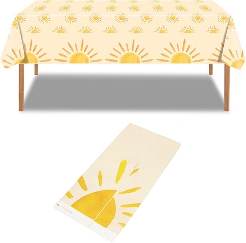 مفارش طاولة لحفلات أعياد الميلاد من Dohia Boho تحت عنوان Sunshine ديكورات حفلات Boho ديكورات الحفلات الأولى مستوحاة من الشمس ديكورات عيد ميلاد Boho Hippie Sunshine Sun Baby Shower لوازم الحفلات ديكورات ST4-TYZB in Kuwait